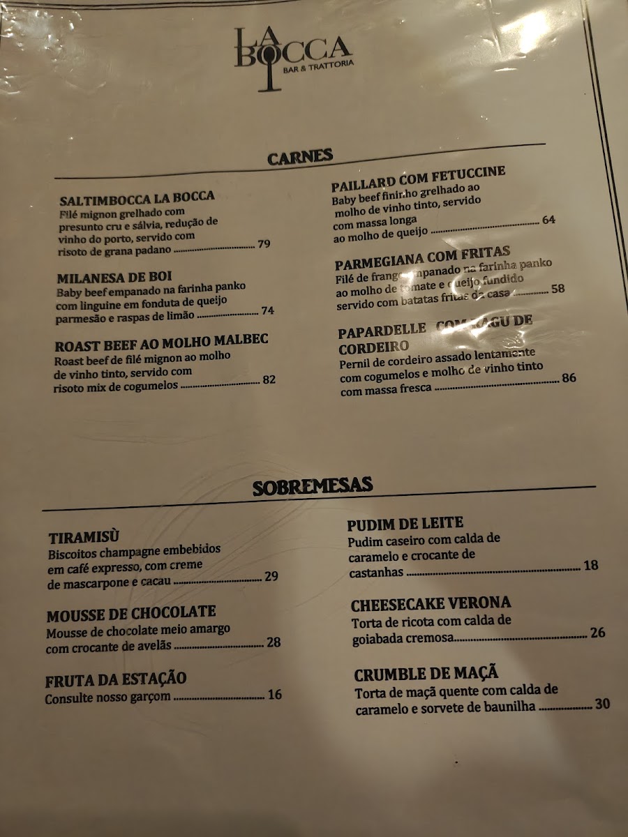 Menu La Bocca Bar & Trattoria-2