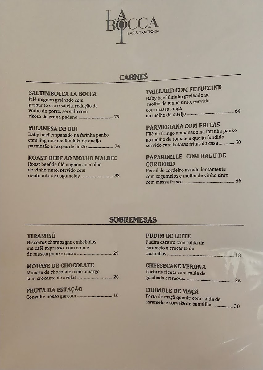 Menu La Bocca Bar & Trattoria-4